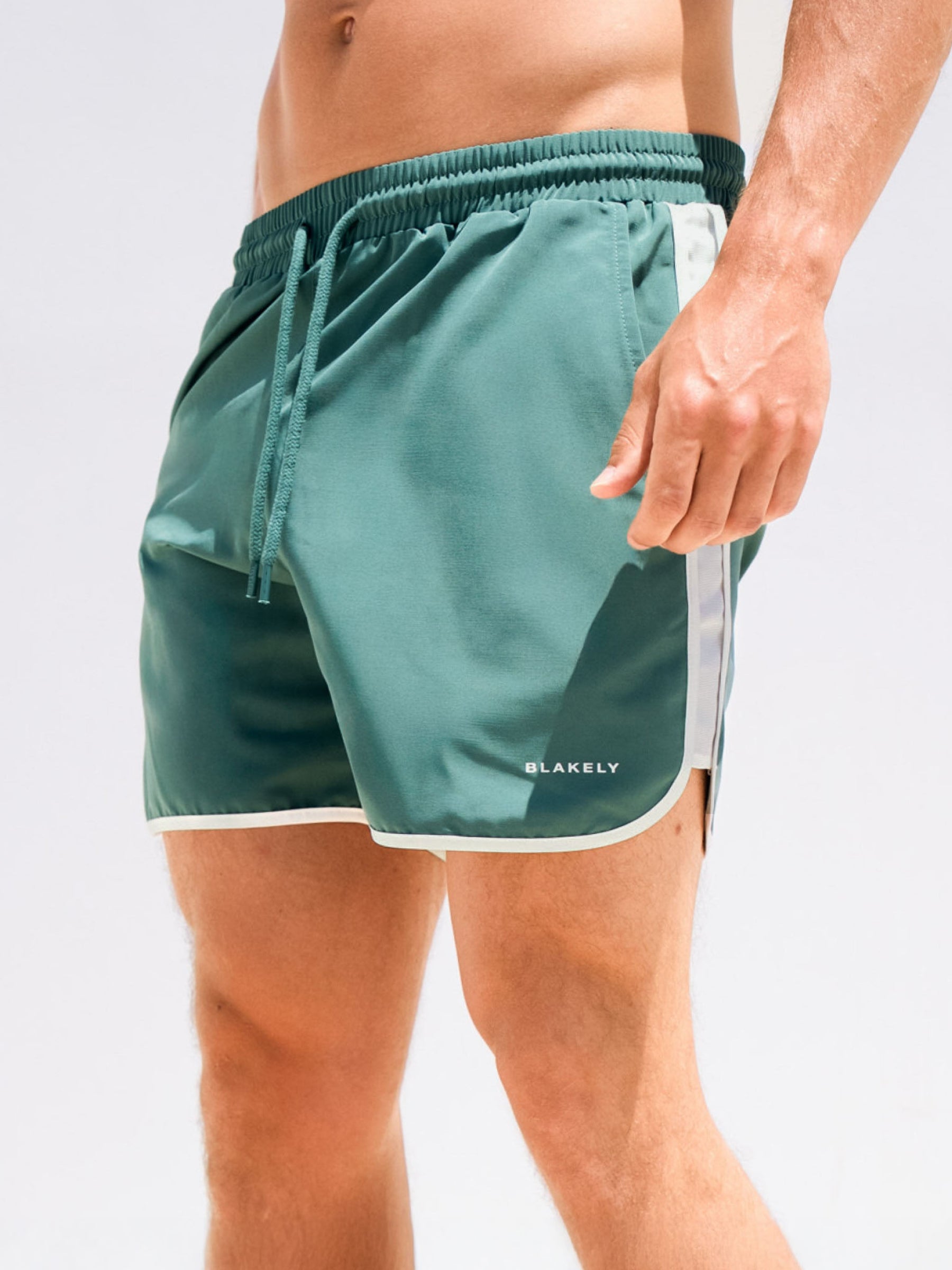 Panel Swim Shorts - Teal Green