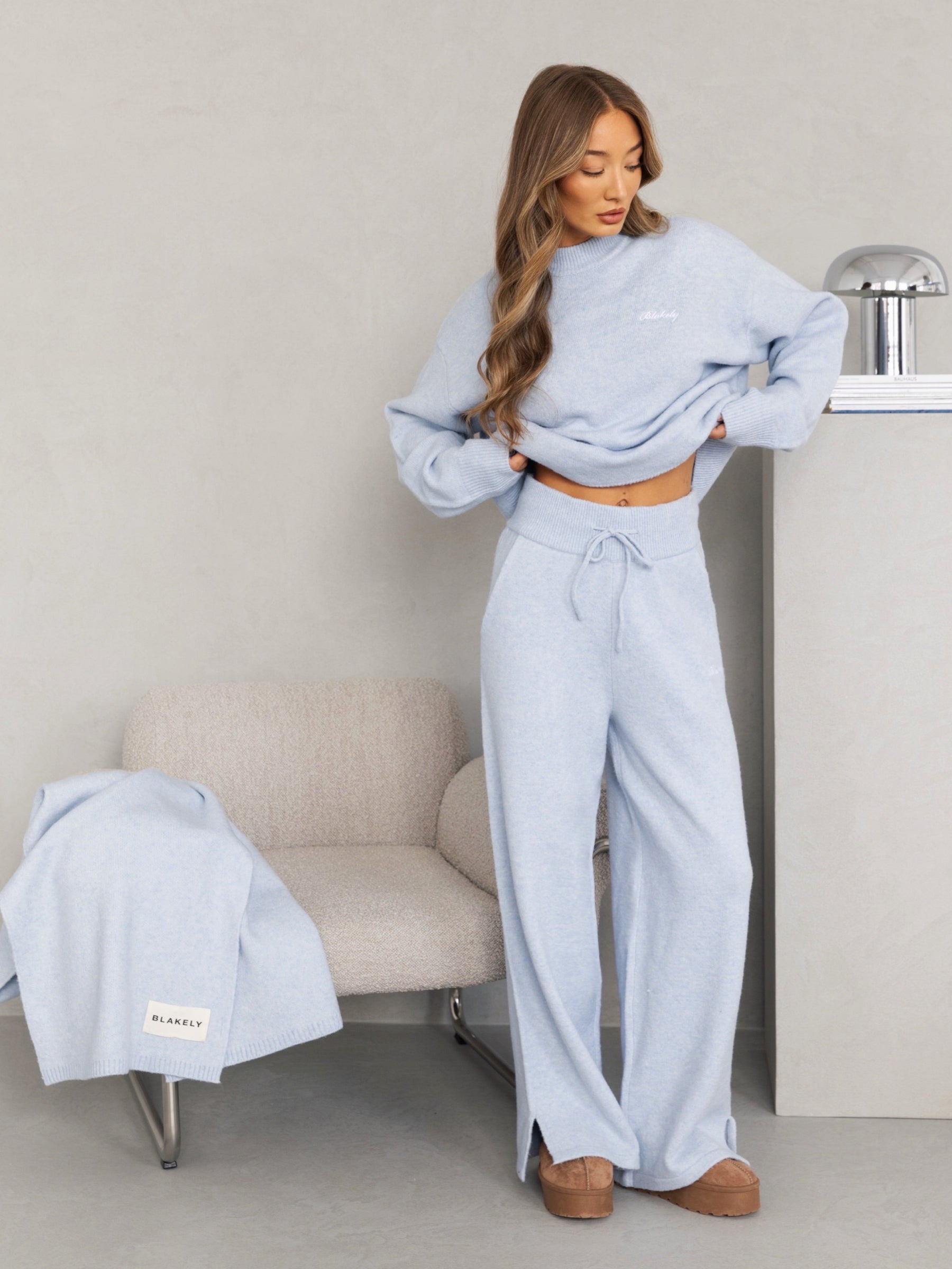 Oversized Knitted Jumper - Baby Blue